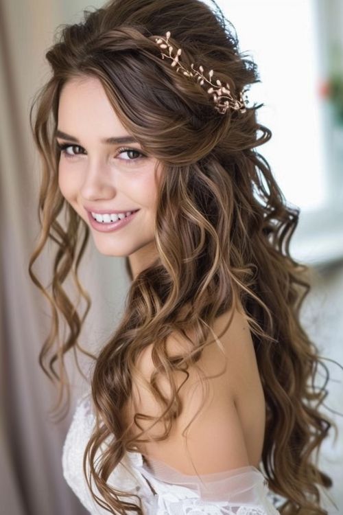 half up half down Cute Wedding Hairstyles