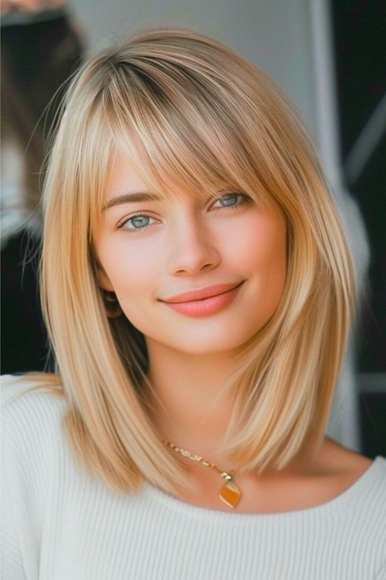 Hairstyles With Bangs for Round Faces