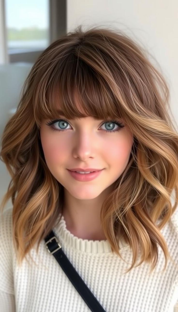 Hairstyles With Bangs for Round Faces